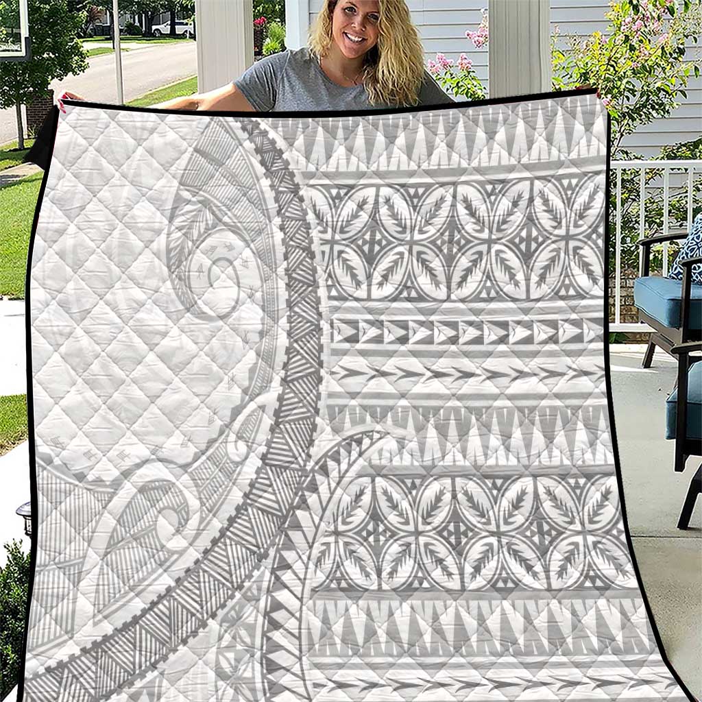 Polynesian White Sunday Quilt Lotu Tamaiti Melanesian Pattern LT9 White - Polynesian Pride