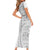 Polynesian White Sunday Short Sleeve Bodycon Dress Lotu Tamaiti Melanesian Pattern - Polynesian Pride