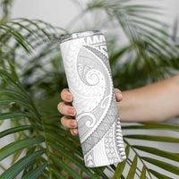 Polynesian White Sunday Skinny Tumbler Lotu Tamaiti Melanesian Pattern LT9 - Polynesian Pride