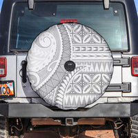 Polynesian White Sunday Spare Tire Cover Lotu Tamaiti Melanesian Pattern - Polynesian Pride