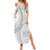 Polynesian White Sunday Summer Maxi Dress Lotu Tamaiti Melanesian Pattern - Polynesian Pride