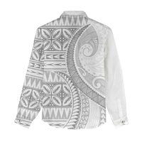 Polynesian White Sunday Women Casual Shirt Lotu Tamaiti Melanesian Pattern LT9 - Polynesian Pride