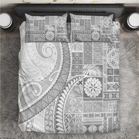 Samoa Siapo White Sunday Bedding Set Lotu Tamaiti Polynesian White Pattern - Polynesian Pride
