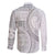 Samoa Siapo White Sunday Family Matching Long Sleeve Bodycon Dress and Hawaiian Shirt Lotu Tamaiti Polynesian White Pattern - Polynesian Pride