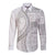 Samoa Siapo White Sunday Long Sleeve Button Shirt Lotu Tamaiti Polynesian White Pattern - Polynesian Pride