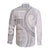 Samoa Siapo White Sunday Long Sleeve Button Shirt Lotu Tamaiti Polynesian White Pattern - Polynesian Pride