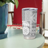 Samoa Siapo White Sunday Tumbler Cup Lotu Tamaiti Polynesian White Pattern - Polynesian Pride