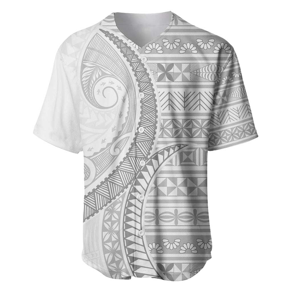Tokelau White Sunday Baseball Jersey Lotu Tamaiti Ngatu Tokelau Feletoa Manulua - Polynesian Pride