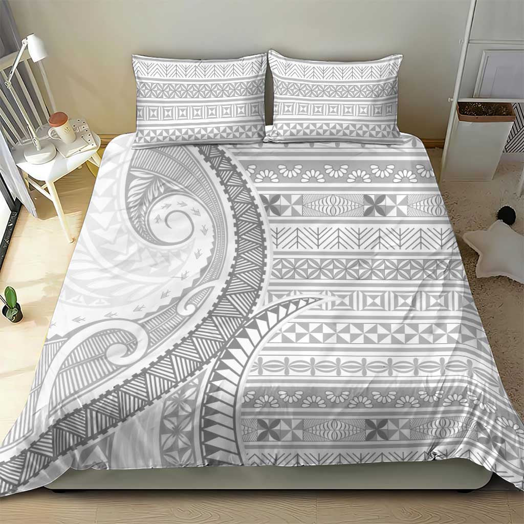 Tokelau White Sunday Bedding Set Lotu Tamaiti Ngatu Tokelau Feletoa Manulua - Polynesian Pride