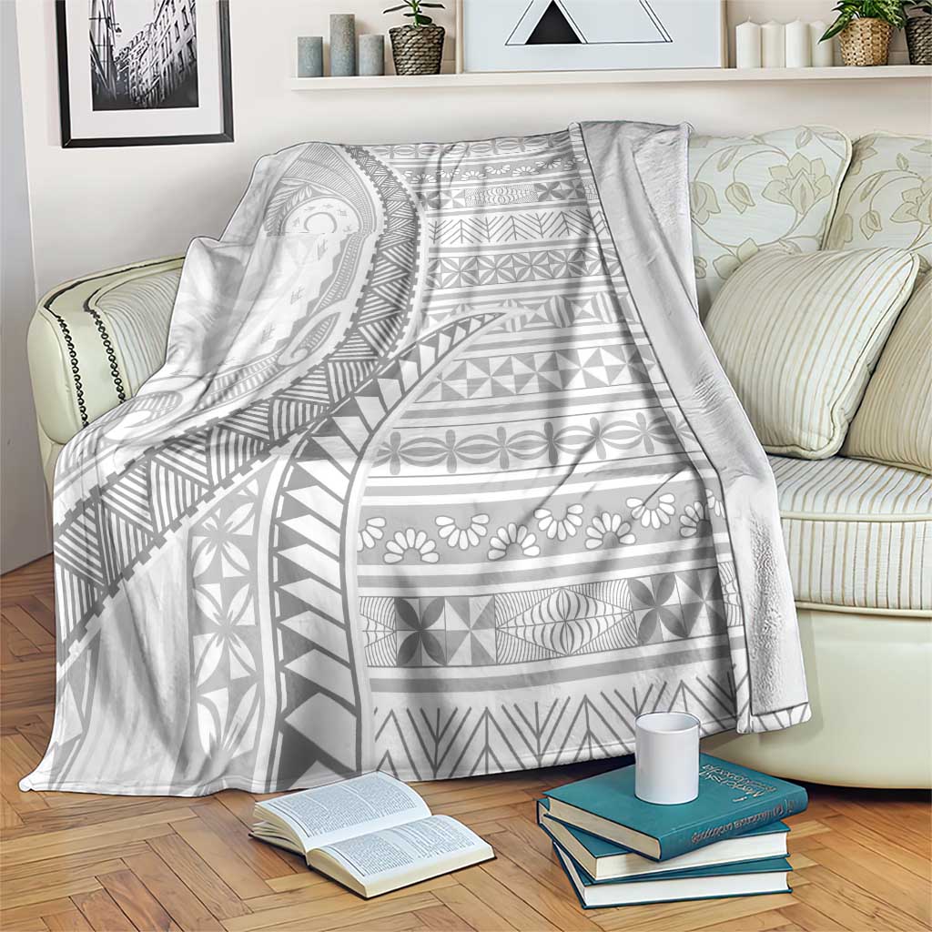 Tokelau White Sunday Blanket Lotu Tamaiti Ngatu Tokelau Feletoa Manulua - Polynesian Pride