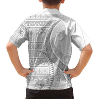 Tokelau White Sunday Family Matching Long Sleeve Bodycon Dress and Hawaiian Shirt Lotu Tamaiti Ngatu Tokelau Feletoa Manulua - Polynesian Pride