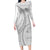 Tokelau White Sunday Family Matching Long Sleeve Bodycon Dress and Hawaiian Shirt Lotu Tamaiti Ngatu Tokelau Feletoa Manulua - Polynesian Pride