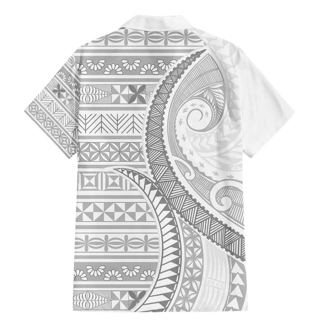 Tokelau White Sunday Family Matching Mermaid Dress and Hawaiian Shirt Lotu Tamaiti Ngatu Tokelau Feletoa Manulua - Polynesian Pride