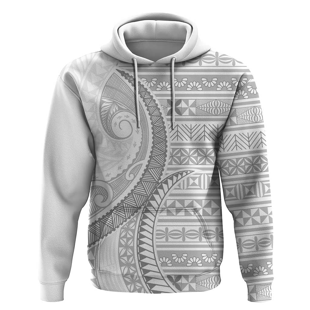 Tokelau White Sunday Hoodie Lotu Tamaiti Ngatu Tokelau Feletoa Manulua - Polynesian Pride