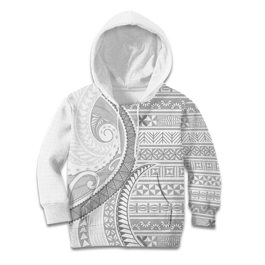 Tokelau White Sunday Kid Hoodie Lotu Tamaiti Ngatu Tokelau Feletoa Manulua - Polynesian Pride