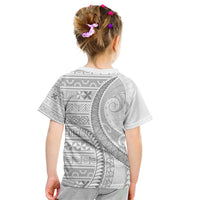 Tokelau White Sunday Kid T Shirt Lotu Tamaiti Ngatu Tokelau Feletoa Manulua - Polynesian Pride