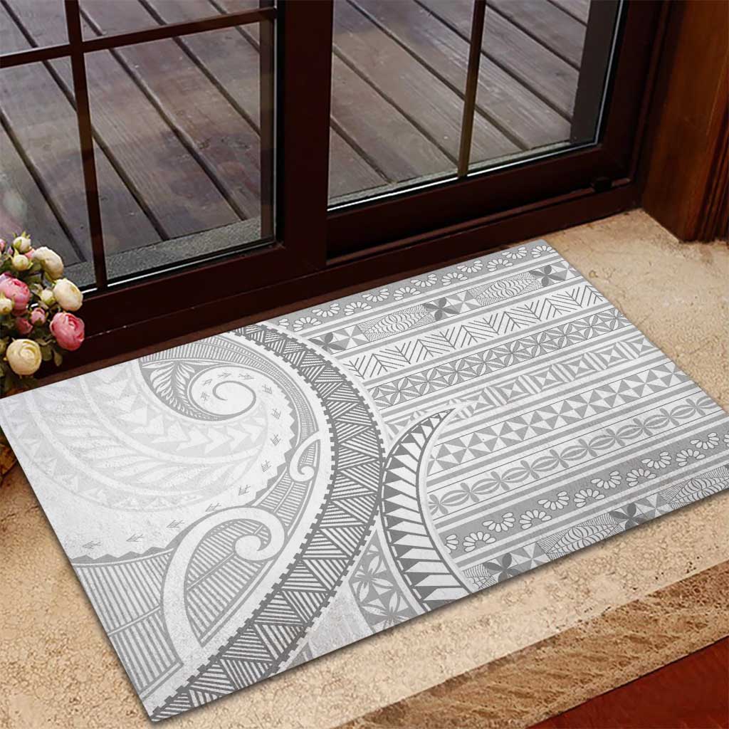 Tokelau White Sunday Rubber Doormat Lotu Tamaiti Ngatu Tokelau Feletoa Manulua - Polynesian Pride