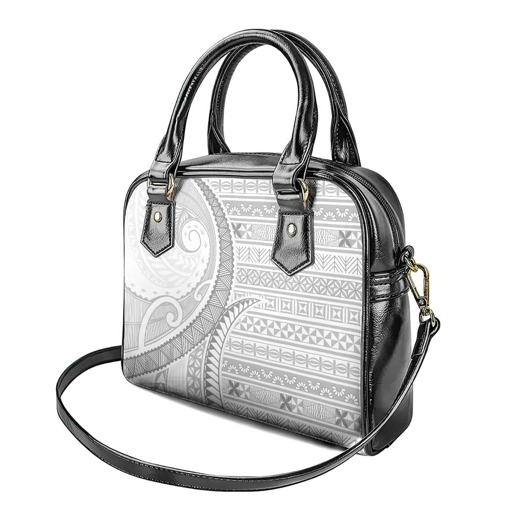 Tokelau White Sunday Shoulder Handbag Lotu Tamaiti Ngatu Tokelau Feletoa Manulua - Polynesian Pride