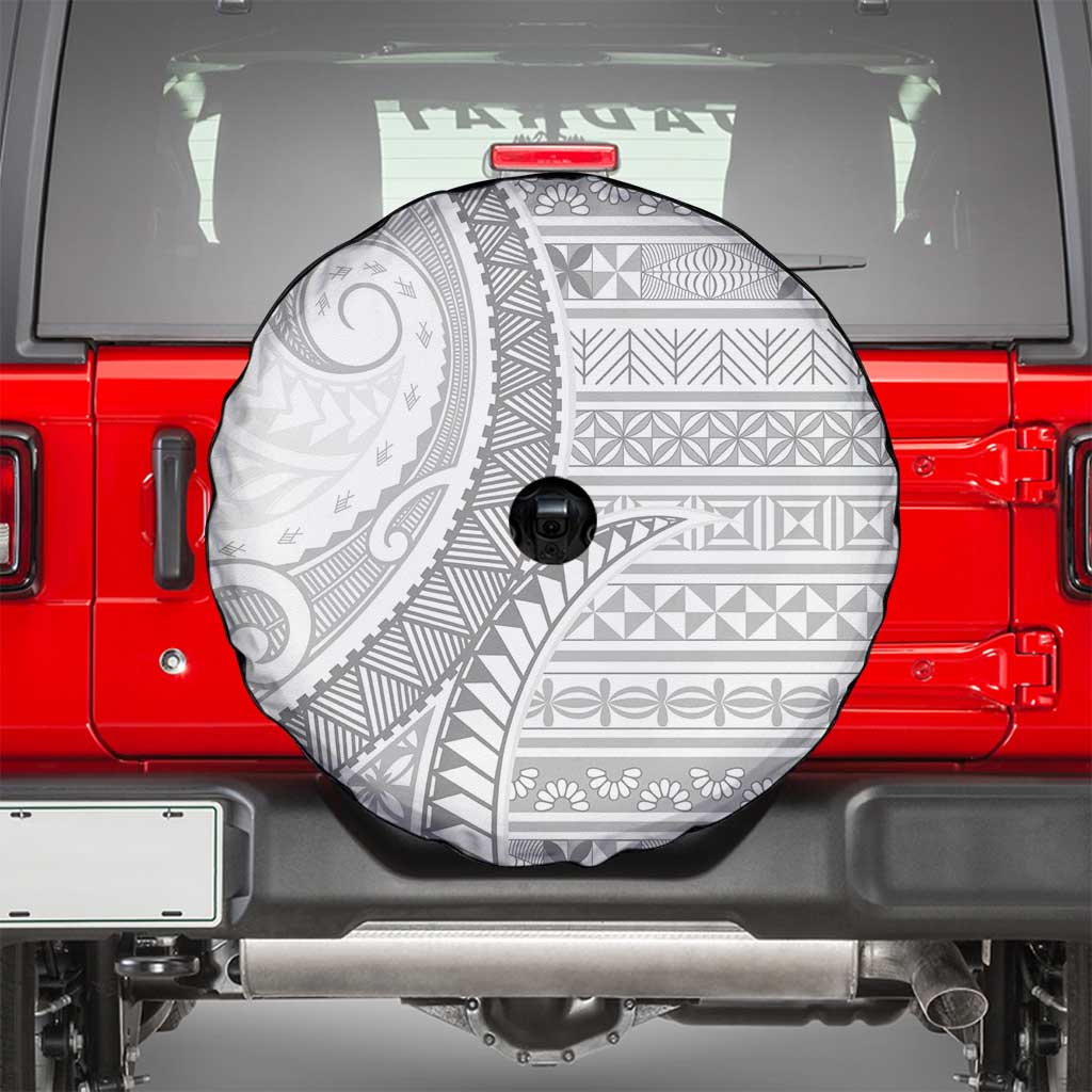 Tokelau White Sunday Spare Tire Cover Lotu Tamaiti Ngatu Tokelau Feletoa Manulua - Polynesian Pride