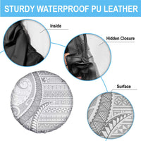 Tokelau White Sunday Spare Tire Cover Lotu Tamaiti Ngatu Tokelau Feletoa Manulua - Polynesian Pride