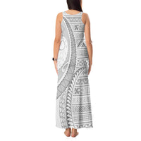 Tokelau White Sunday Tank Maxi Dress Lotu Tamaiti Ngatu Tokelau Feletoa Manulua - Polynesian Pride