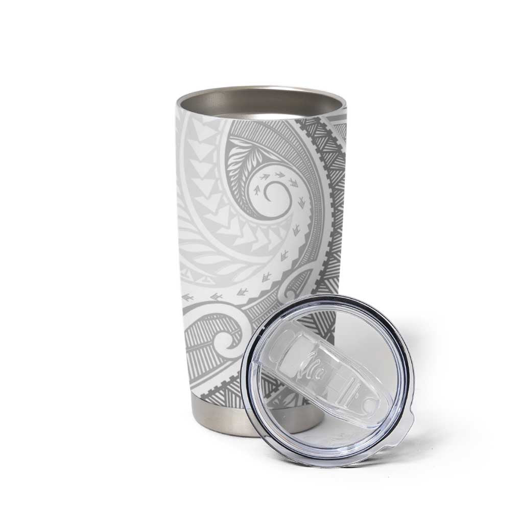 Tokelau White Sunday Tumbler Cup Lotu Tamaiti Ngatu Tokelau Feletoa Manulua - Polynesian Pride