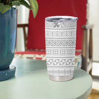 Tokelau White Sunday Tumbler Cup Lotu Tamaiti Ngatu Tokelau Feletoa Manulua - Polynesian Pride