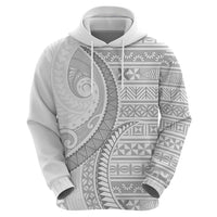 Tokelau White Sunday Zip Hoodie Lotu Tamaiti Ngatu Tokelau Feletoa Manulua - Polynesian Pride