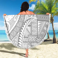 Tonga White Sunday Beach Blanket Lotu Tamaiti Ngatu Tribal - Polynesian Pride