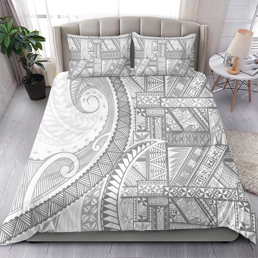 Tonga White Sunday Bedding Set Lotu Tamaiti Ngatu Tribal - Polynesian Pride