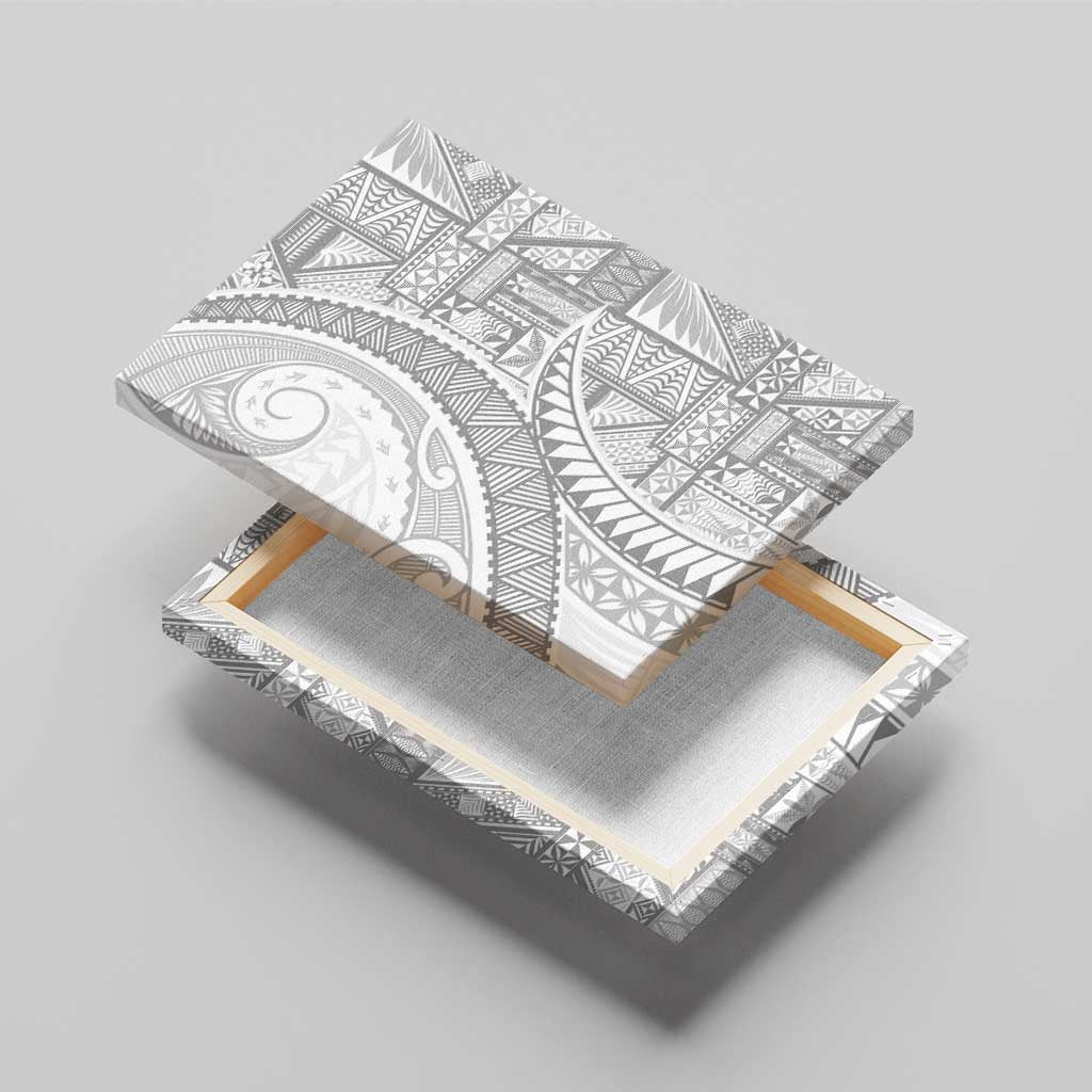 Tonga White Sunday Canvas Wall Art Lotu Tamaiti Ngatu Tribal - Polynesian Pride