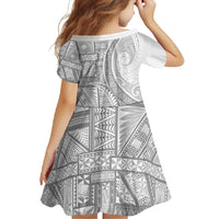 Tonga White Sunday Family Matching Long Sleeve Bodycon Dress and Hawaiian Shirt Lotu Tamaiti Ngatu Tribal - Polynesian Pride