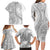 Tonga White Sunday Family Matching Long Sleeve Bodycon Dress and Hawaiian Shirt Lotu Tamaiti Ngatu Tribal - Polynesian Pride