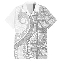 Tonga White Sunday Family Matching Long Sleeve Bodycon Dress and Hawaiian Shirt Lotu Tamaiti Ngatu Tribal - Polynesian Pride