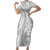 Tonga White Sunday Family Matching Short Sleeve Bodycon Dress and Hawaiian Shirt Lotu Tamaiti Ngatu Tribal - Polynesian Pride