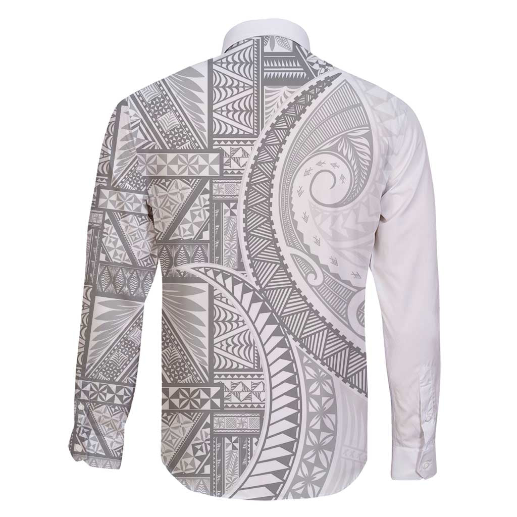 Tonga White Sunday Family Matching Summer Maxi Dress and Hawaiian Shirt Lotu Tamaiti Ngatu Tribal - Polynesian Pride