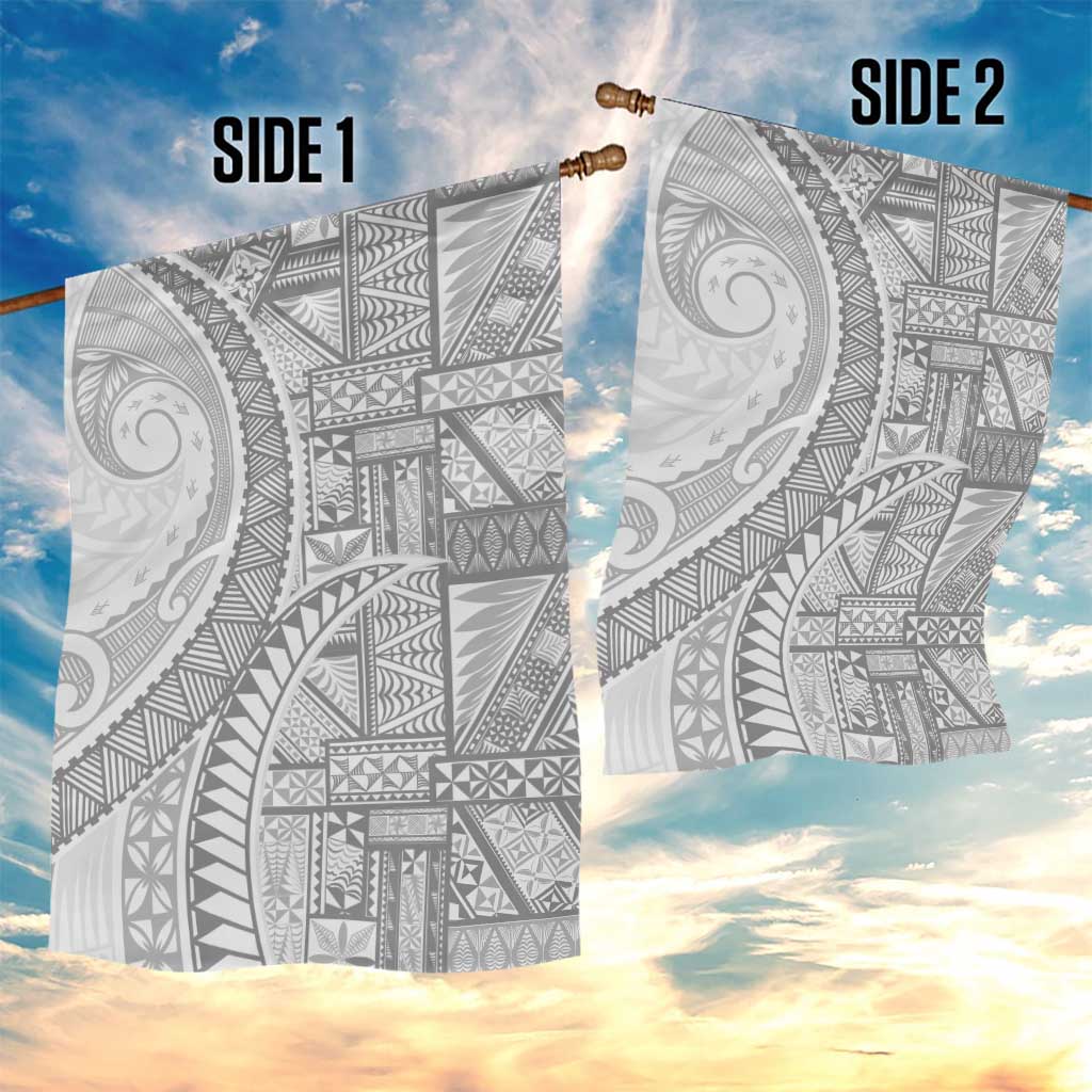 Tonga White Sunday Garden Flag Lotu Tamaiti Ngatu Tribal - Polynesian Pride