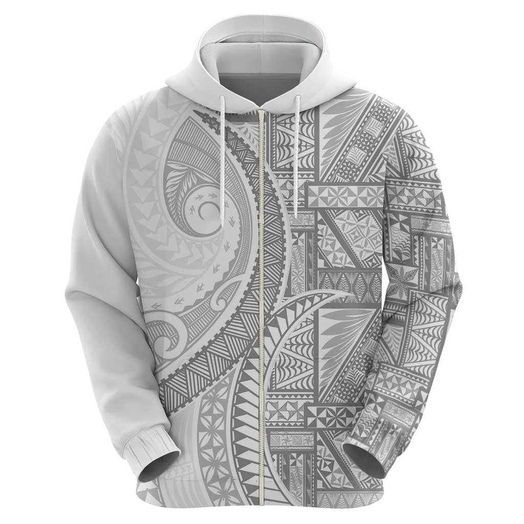 Tonga White Sunday Hoodie Lotu Tamaiti Ngatu Tribal - Polynesian Pride