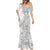 Tonga White Sunday Mermaid Dress Lotu Tamaiti Ngatu Tribal - Polynesian Pride