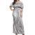 Tonga White Sunday Off Shoulder Maxi Dress Lotu Tamaiti Ngatu Tribal - Polynesian Pride