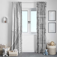 Tonga White Sunday Window Curtain Lotu Tamaiti Ngatu Tribal - Polynesian Pride