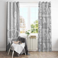 Tonga White Sunday Window Curtain Lotu Tamaiti Ngatu Tribal - Polynesian Pride
