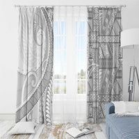 Tonga White Sunday Window Curtain Lotu Tamaiti Ngatu Tribal - Polynesian Pride