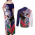 American Samoa Bald Eagle Personalized Couples Matching Off Shoulder Maxi Dress and Long Sleeve Button Shirt Polynesian Teuila Flowers - Polynesian Pride