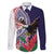 American Samoa Bald Eagle Personalized Family Matching Long Sleeve Bodycon Dress and Hawaiian Shirt Polynesian Teuila Flowers - Polynesian Pride