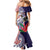 American Samoa Bald Eagle Personalized Family Matching Mermaid Dress and Hawaiian Shirt Polynesian Teuila Flowers - Polynesian Pride