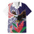 American Samoa Bald Eagle Personalized Family Matching Short Sleeve Bodycon Dress and Hawaiian Shirt Polynesian Teuila Flowers - Polynesian Pride