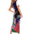 American Samoa Bald Eagle Personalized Family Matching Short Sleeve Bodycon Dress and Hawaiian Shirt Polynesian Teuila Flowers - Polynesian Pride