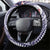 American Samoa Bald Eagle Steering Wheel Cover Polynesian Teuila Flowers - Polynesian Pride