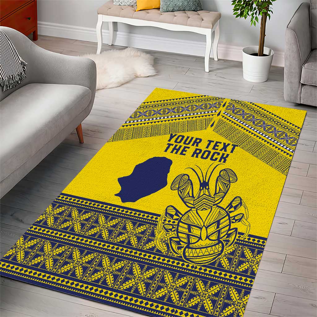 Niue Crab Personalised Area Rug Niuean Hiapo Pattern - Polynesian Pride